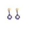 Imagem de Brinco flor pedra strass azul - 0514224