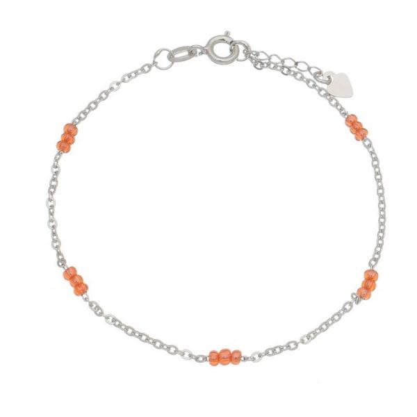 Imagem de Pulseira cadeado com pedras laranja - 0404994