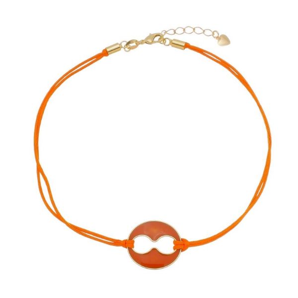 Imagem de Corrente choker fita laranja e búzio - 0305258