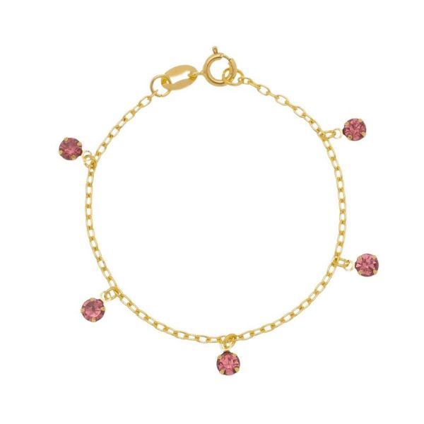 Imagem de Pulseira infantil strass rosa - 0405624