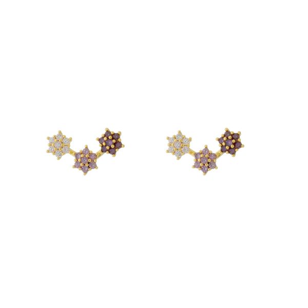 Imagem de Brinco ear cuff  flor pedras zircônias -0526519 