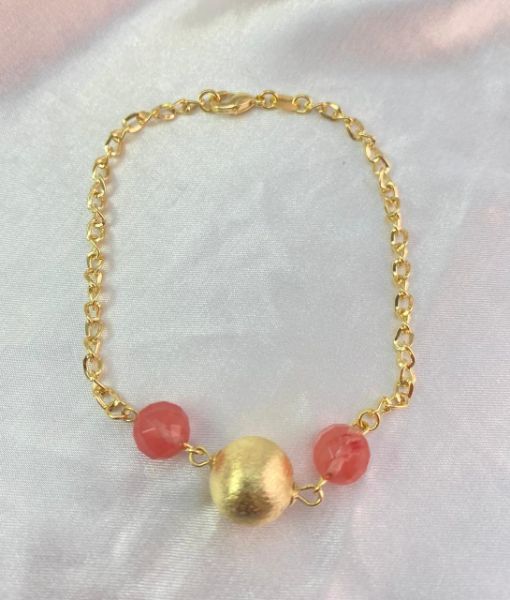 Imagem de Pulseira pedra quartzo rosa natural - 0402819