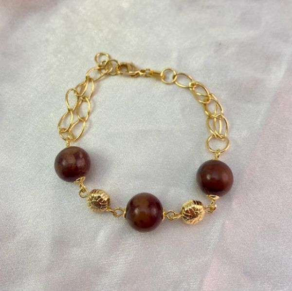 Imagem de Pulseira pedra marrom - 0403409
