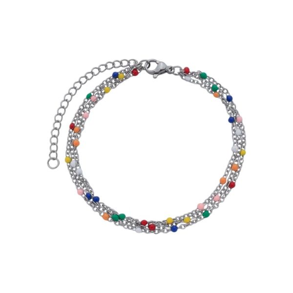 Imagem de Pulseira 3 voltas malha cadeado  - 0406253