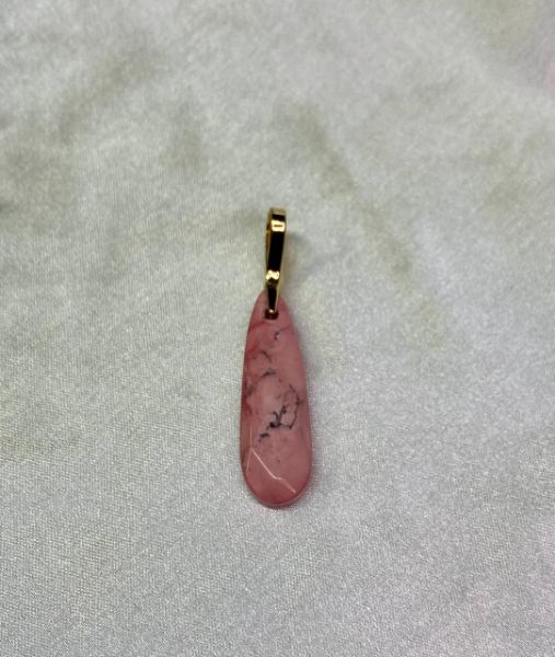 Imagem de Pingente pedra gota rosa natural  - 0207925