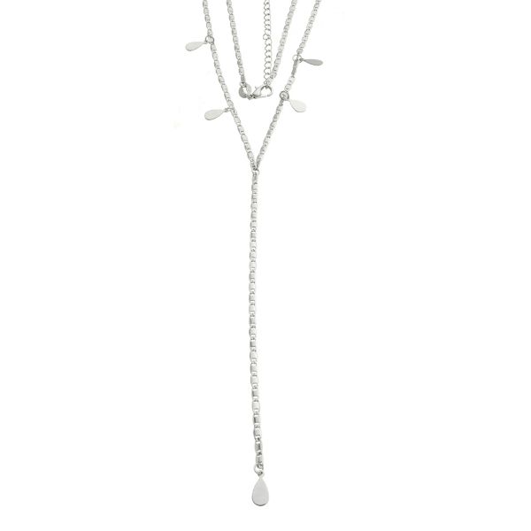 Imagem de Corrente gravatinha com pingentes gota chapa lisa - 0306297