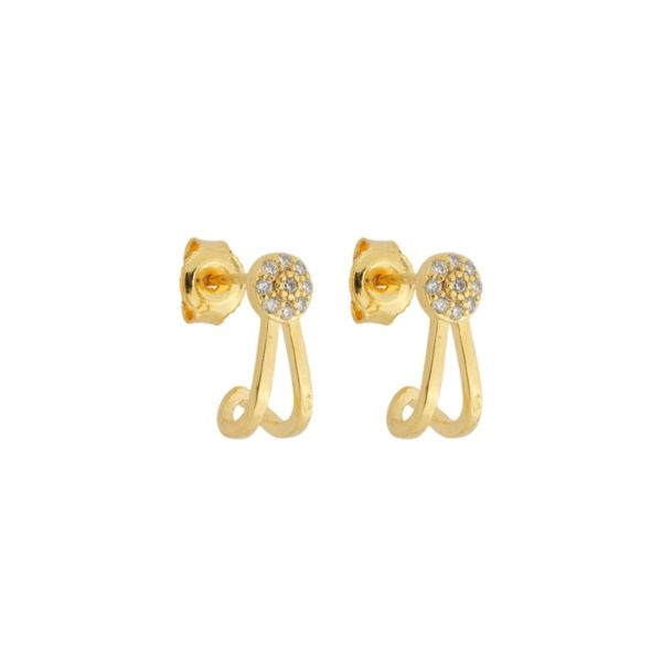 Imagem de Brinco 2 aros com flor zircônia - 0526797