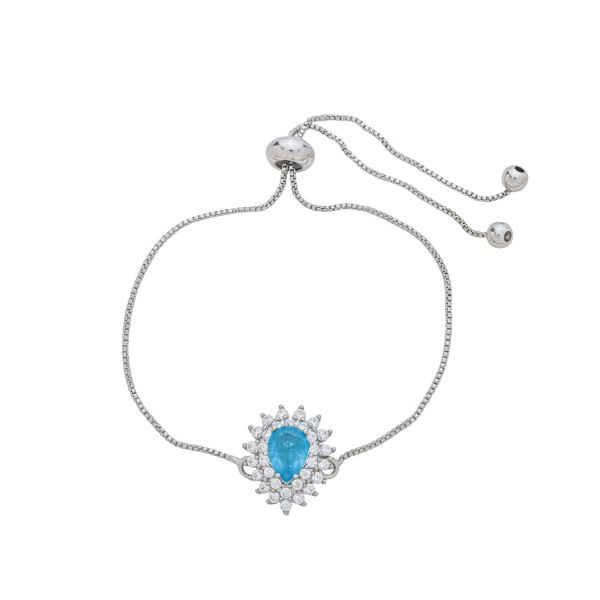 Imagem de Pulseira gota zircônia azul - 0406222