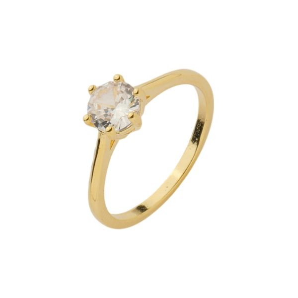 Imagem de Anel solitário pedra 5mm zircônia - 0108055