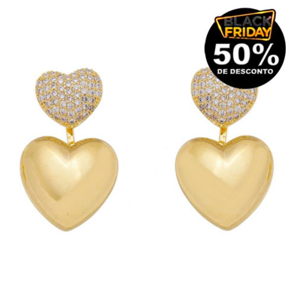 Imagem de Brinco ear jacket coração zircônia - 0525455