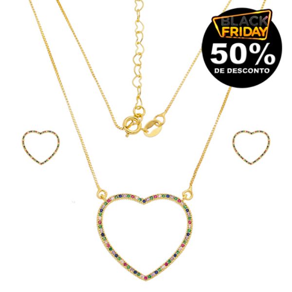 Imagem de Conjunto coração zircônia - 1101142-Cores
