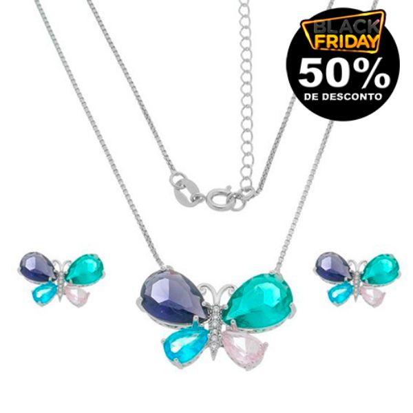 Imagem de Conjunto borboleta zircônia - 1101217